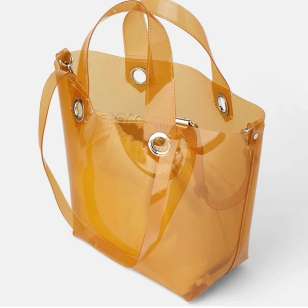 NEW Zara shopper tote tan and beige